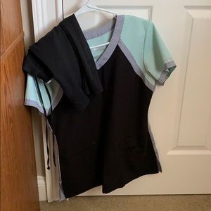 Greys Anatomy Medium Mint/Black Scrubs